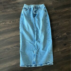 Blue Denim Maxi Skirt